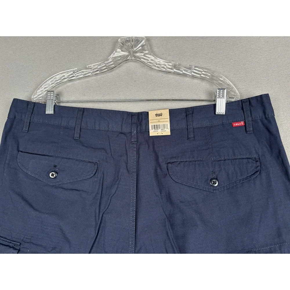 Levi's Carrier Cargo Shorts Mens 40 Blue Ripstop 11 Inseam Relaxed Fit Utility